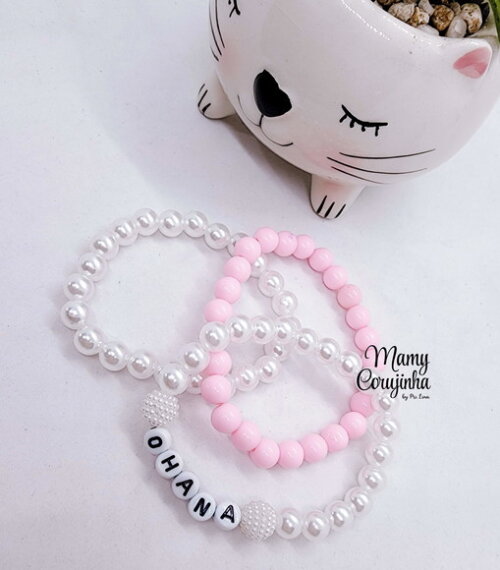 Kit Trio Pulseiras Ohana Rosa