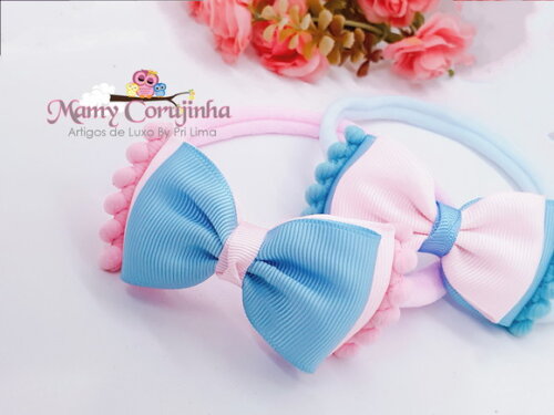 Laço pompom Rn candy