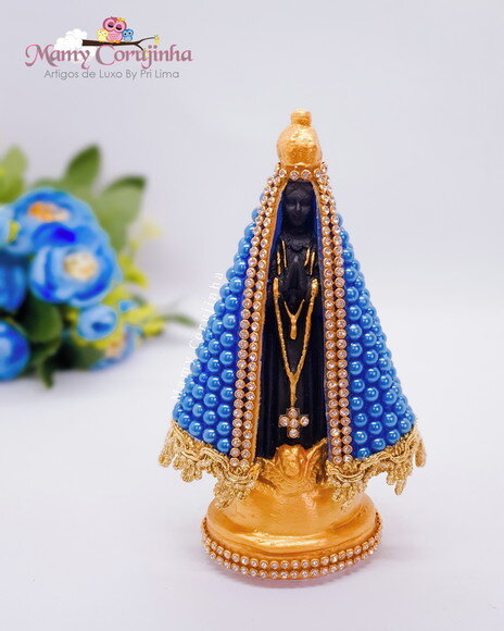 Nossa Senhora 16cm em Pedrarias azul