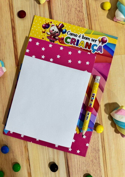 Mini Prancheta com Bloquinho e Lápis Personalizado !