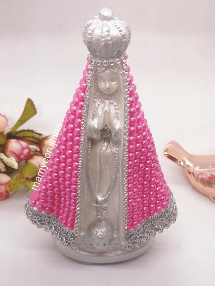 Nossa Senhora 16cm em Pedrarias Pink