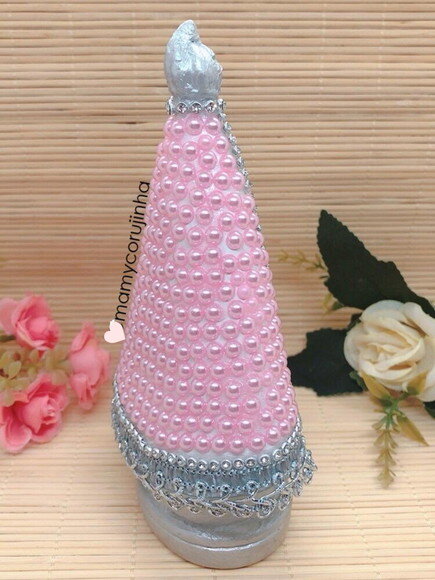 Nossa Senhora 16cm em Pedrarias rosa bebe
