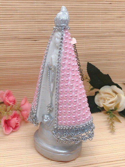 Nossa Senhora 16cm em Pedrarias rosa bebe