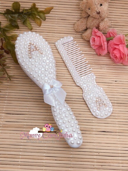 Pente + escova A rosa clean