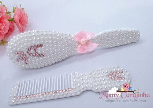 Pente + escova Branco A princess