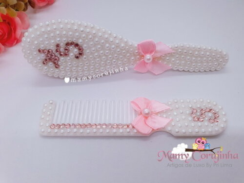 Pente + escova Branco S princess