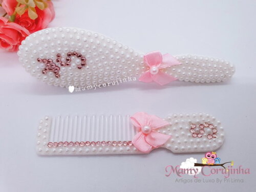 Pente + escova Branco S princess