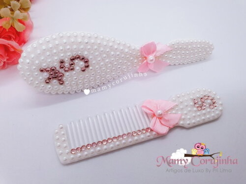 Pente + escova Branco S princess