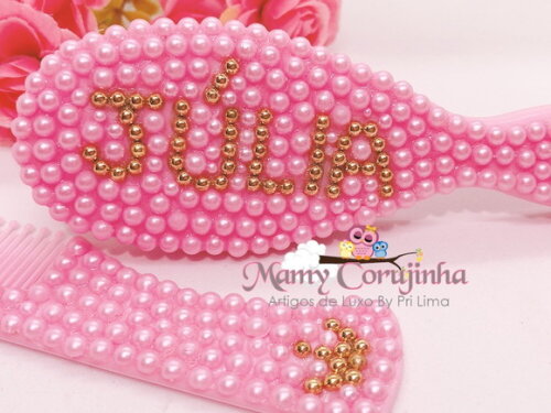 Pente + escova Júlia Pink