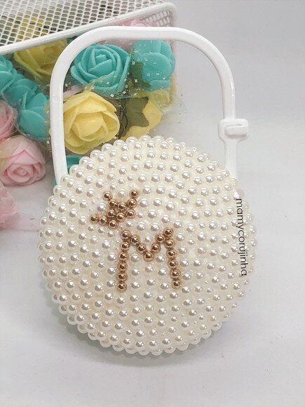 Porta chupeta M com coroa Marfim