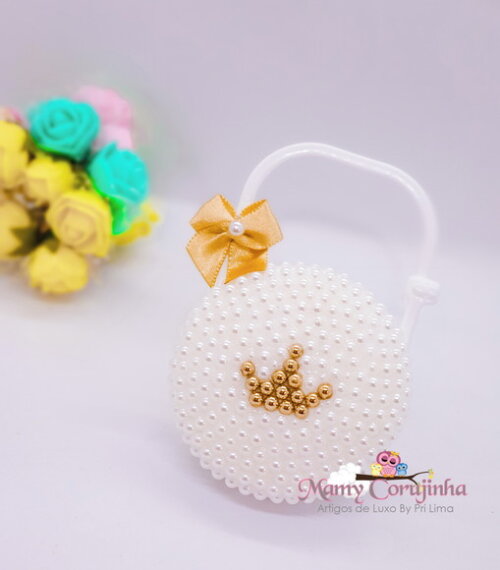 Porta Chupeta Princess Dourado