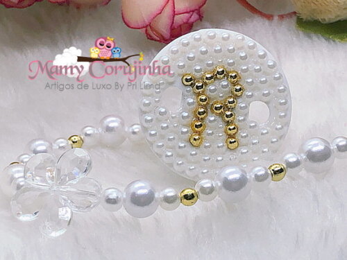 Prendedor de Chupeta LUXO R branco