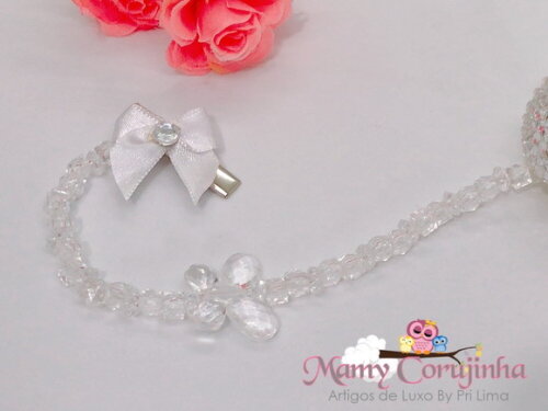 Prendedor simples luxo cristal