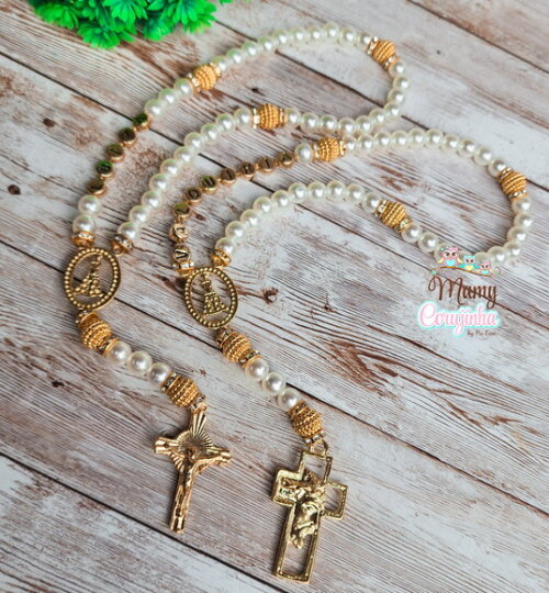 Terço Personalizado Dourado