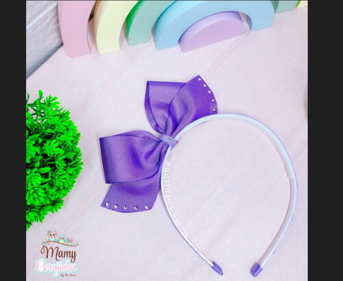 Tiara Laço em Pé Lilás