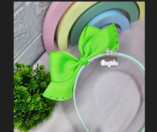 Tiara Laço em Pé Verde