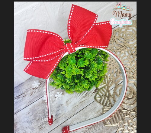 Tiara Laço em Pé Vermelho