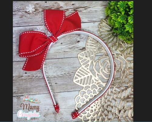 Tiara Laço em Pé Vermelho