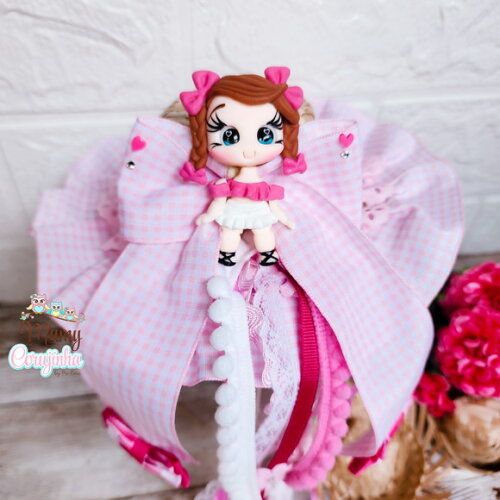 Tiara Luxo Chapéu Rosa