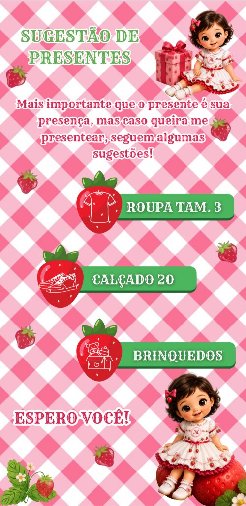 Convite Digital Cartinha Interativo Moranguinho Personalizado + 