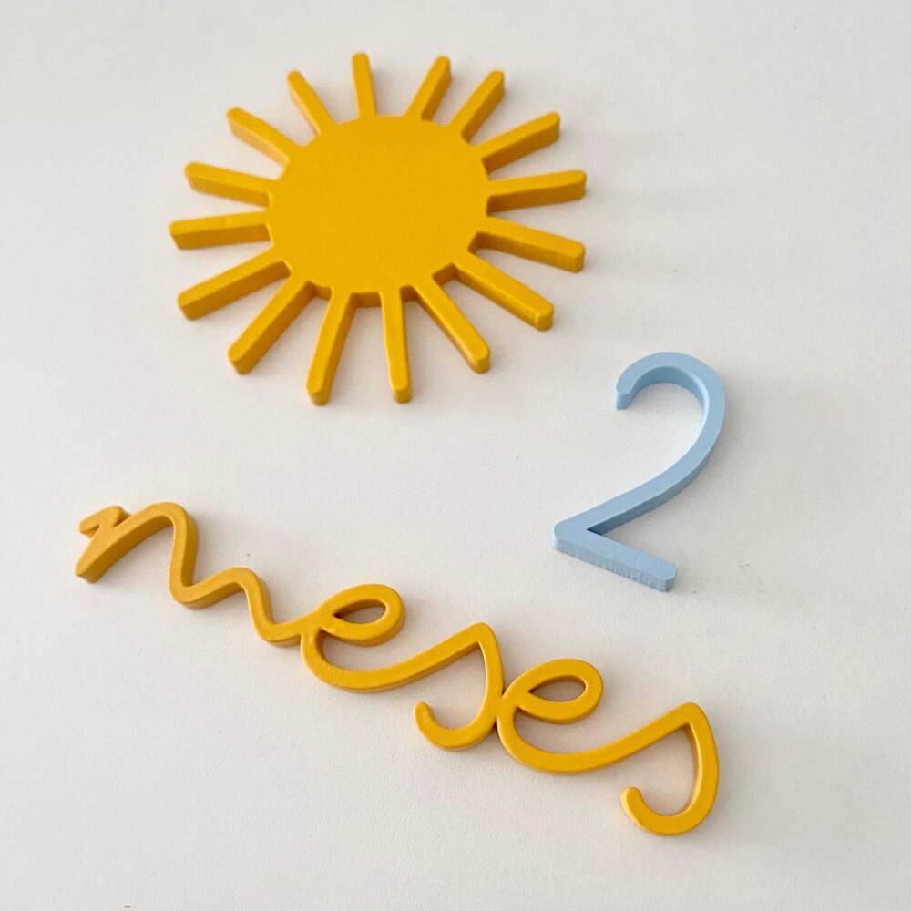 Kit Mesversário Tema Sol - MDF Premium - 15 Peças - Unissex - P