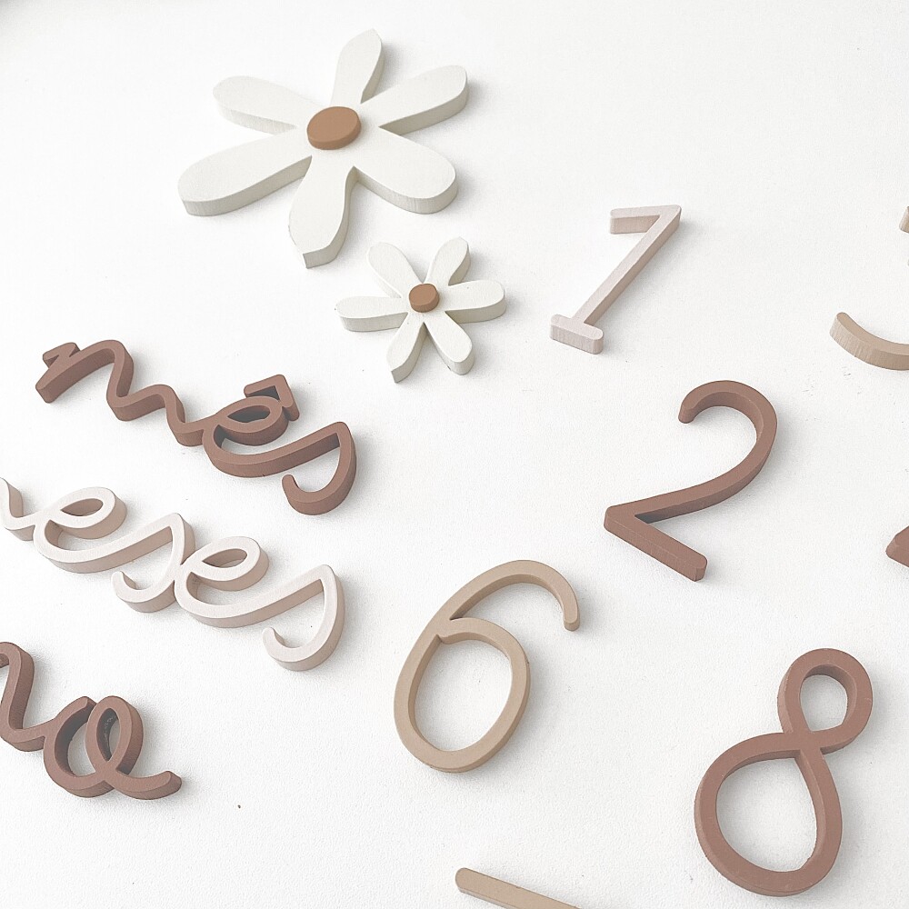 Kit Mesversário Minimalista em MDF – 15 Peças – 30cm – Un