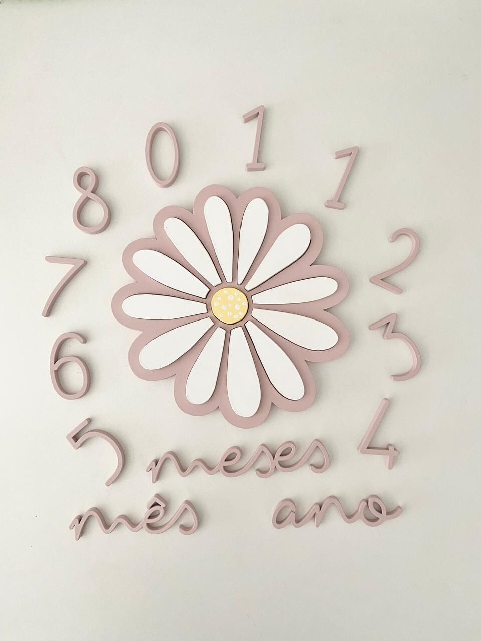 Kit Mesversário Flor 12 Pétalas – Design Exclusivo – MDF Pr