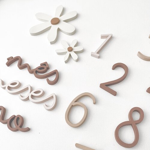 Kit Mesversário Minimalista em MDF – 15 Peças – 30cm – Unissex – Pronta Entrega - Cópia