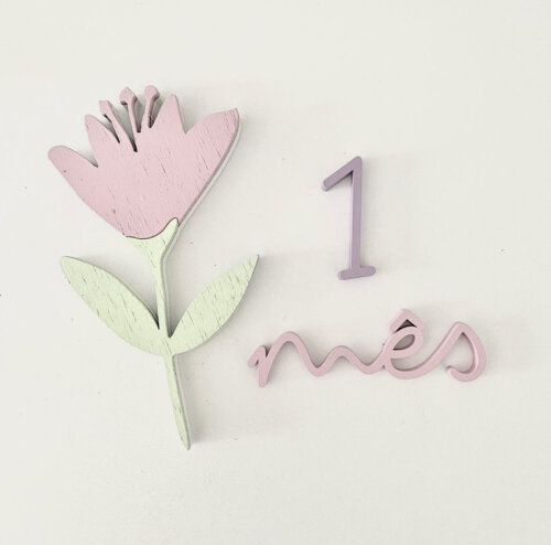 Kit Mesversário Minimalista em MDF – 15 Peças – 30cm – Unissex – Pronta Entrega - Cópia - Cópia
