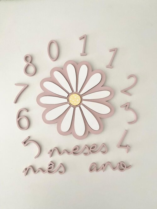 Kit Mesversário Flor 12 Pétalas – Design Exclusivo – MDF Pr