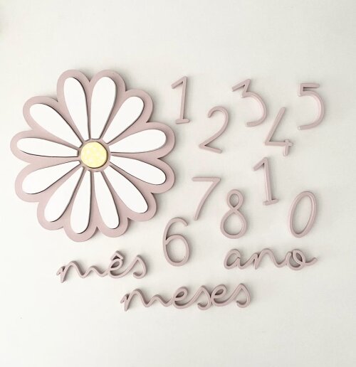 Kit Mesversário Flor 12 Pétalas – Design Exclusivo – MDF Pr