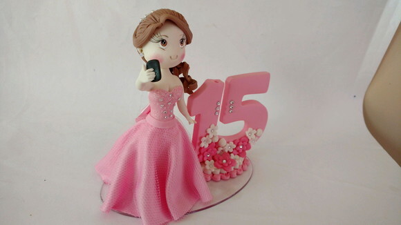 Debutante 15 Anos topo de bolo Biscuit
