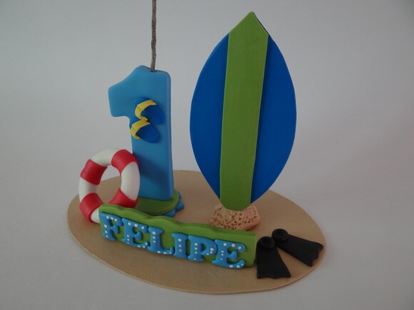 Mini topo de bolo Surf
