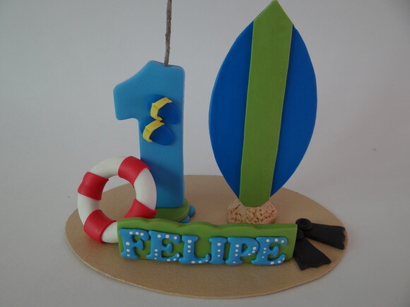 Mini topo de bolo Surf