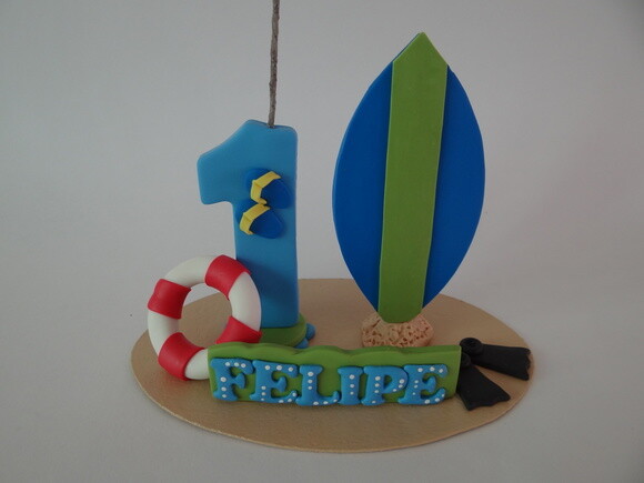 Mini topo de bolo Surf