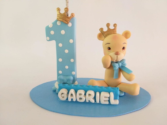 Mini Topo De Bolo Urso Principe