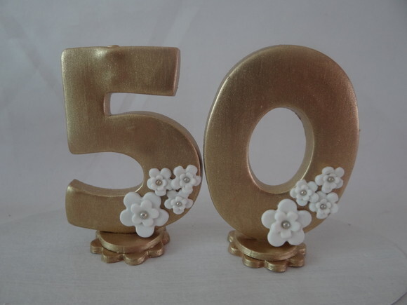Topo de Bolo Bodas de Ouro