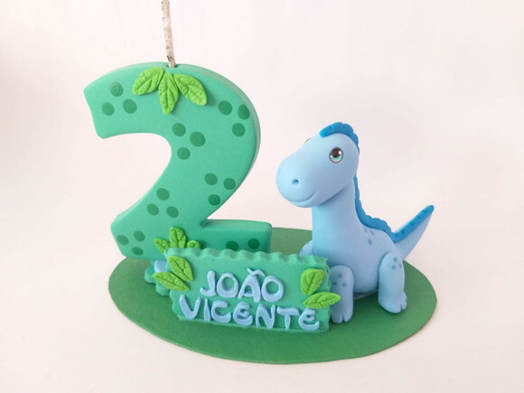 Topo de bolo Biscuit Dinossauro