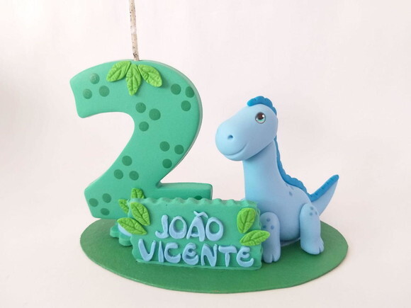 Topo de bolo Biscuit Dinossauro