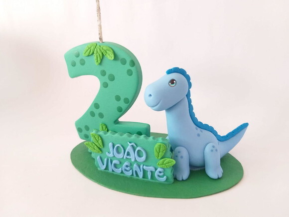 Topo de bolo Biscuit Dinossauro