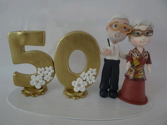 Topo de Bolo Bodas de Ouro
