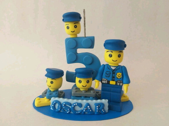 Topo de bolo Lego Policial