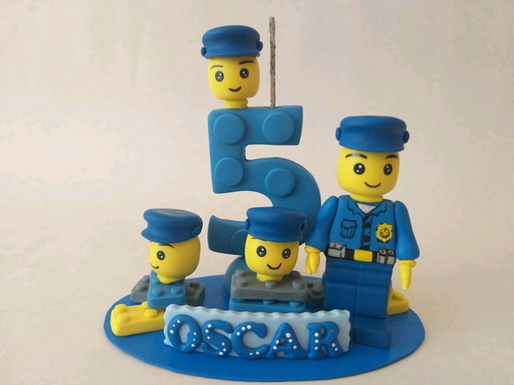 Topo de bolo Lego Policial