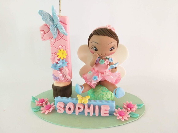 Topo de Bolo Menina Borboleta