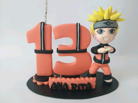 Topo de Bolo Naruto Personalizado em Biscuit