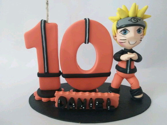 Topo de Bolo Naruto Personalizado em Biscuit