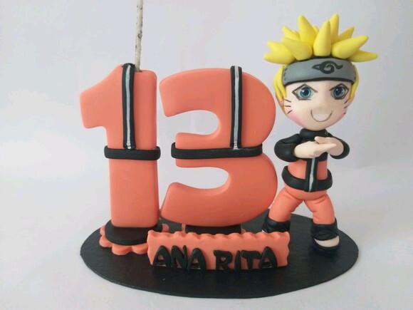 Topo de Bolo Naruto Personalizado em Biscuit