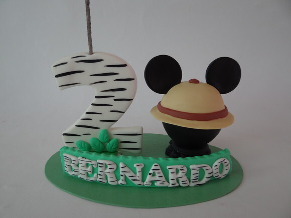 Vela Topo De Bolo Ratinho Safari