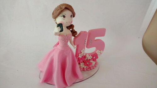 Debutante 15 Anos topo de bolo Biscuit