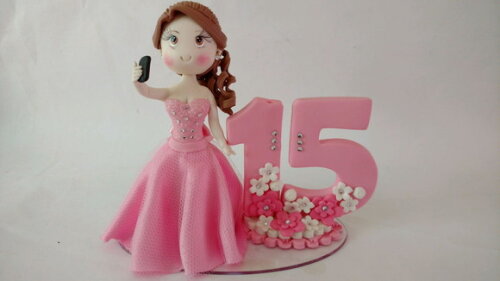 Debutante 15 Anos topo de bolo Biscuit
